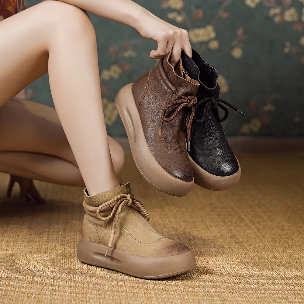 【新品】高帮百搭复古鞋女款2024秋季软底新款网红休闲鞋板鞋 13683