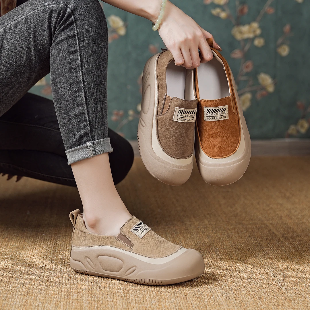 【新品】软底女款2024新款夏季平底网红百搭圆头厚底休闲单鞋 13600