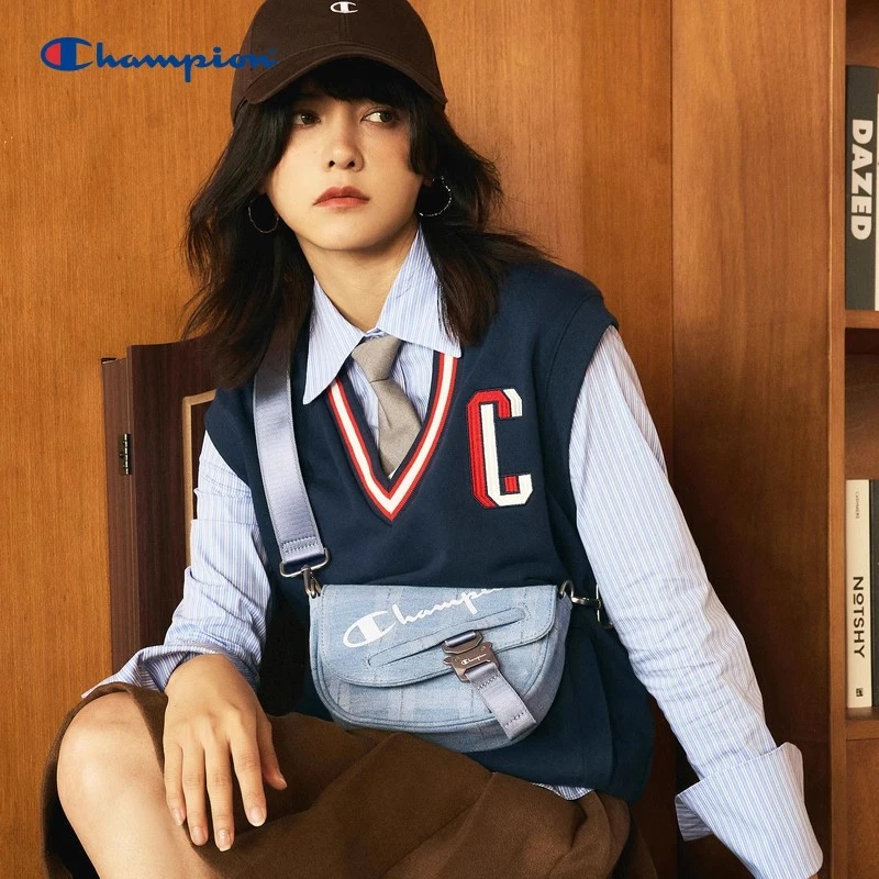 Champion冠军单肩包2024新款美式复古马鞍包小肩斜挎包U4AACPU60