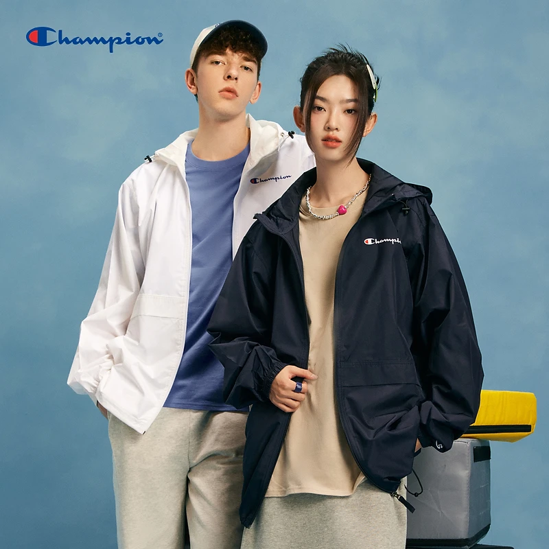 【风感波粒】Champion冠军胶印草写logo夹克外套男女同款U4AOTUM17