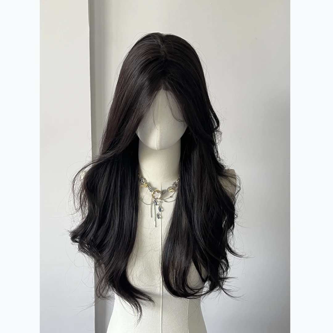 【黑茶色大波浪】假发女长发前蕾丝手工假发超自然长卷发