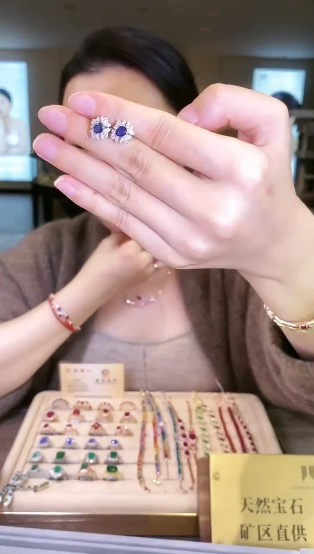 【闪购商品】蓝宝石耳饰银S925镶嵌05