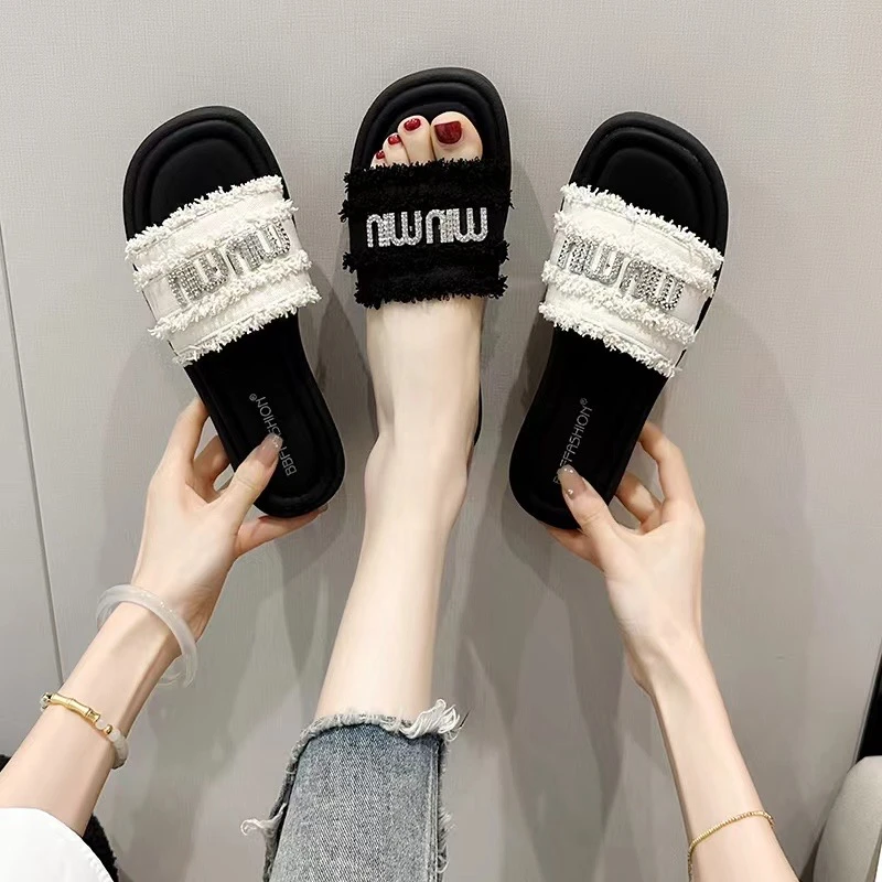 网红一字拖鞋时尚百搭夏季外穿厚底凉拖鞋防滑ins韩版仙女风5502