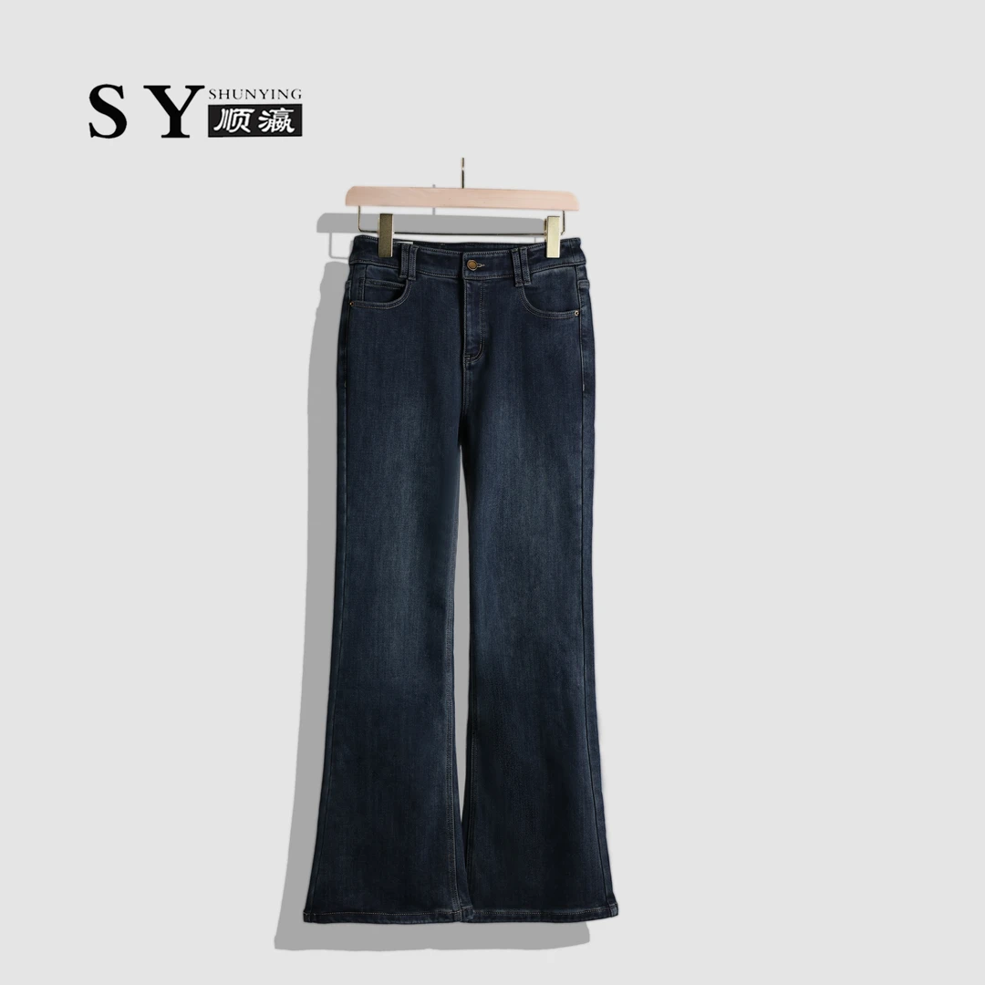 顺瀛【冬日超模裤】设计师百搭时尚微喇牛仔裤SY68932