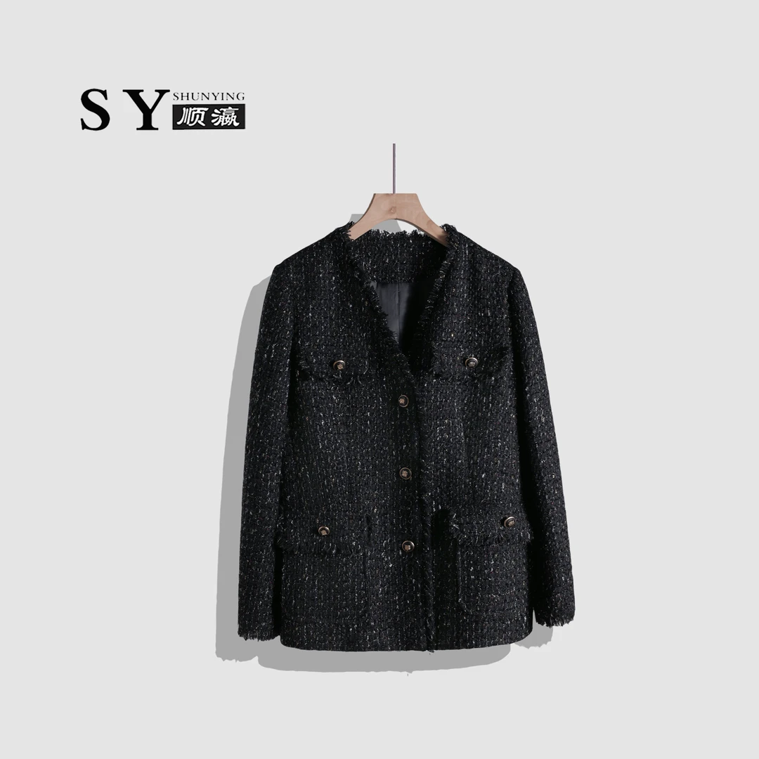 顺瀛【星空小香】时尚小香风毛呢气质休闲毛呢外套SYM5045