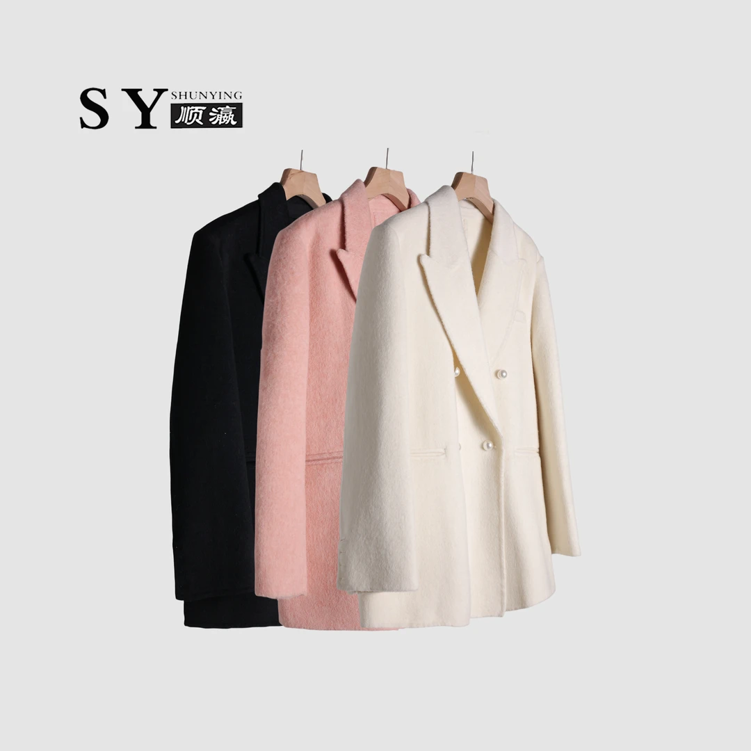 顺瀛【珍珠西装毛呢大衣】时尚休闲气质毛呢外套SYAW23501