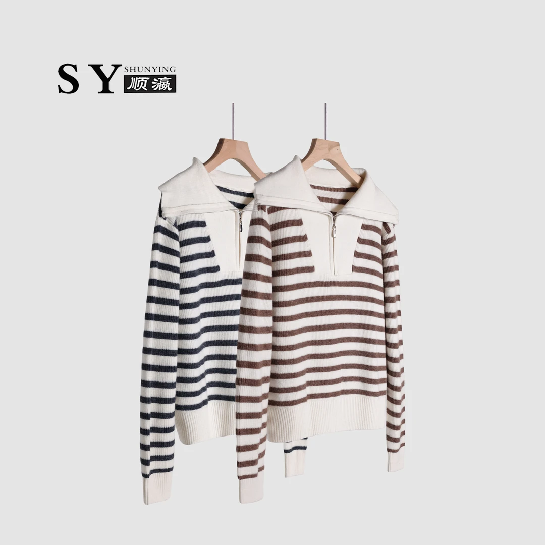 顺瀛【线条艺术家】时尚休闲套头撞色百搭毛针织衫SYM65290