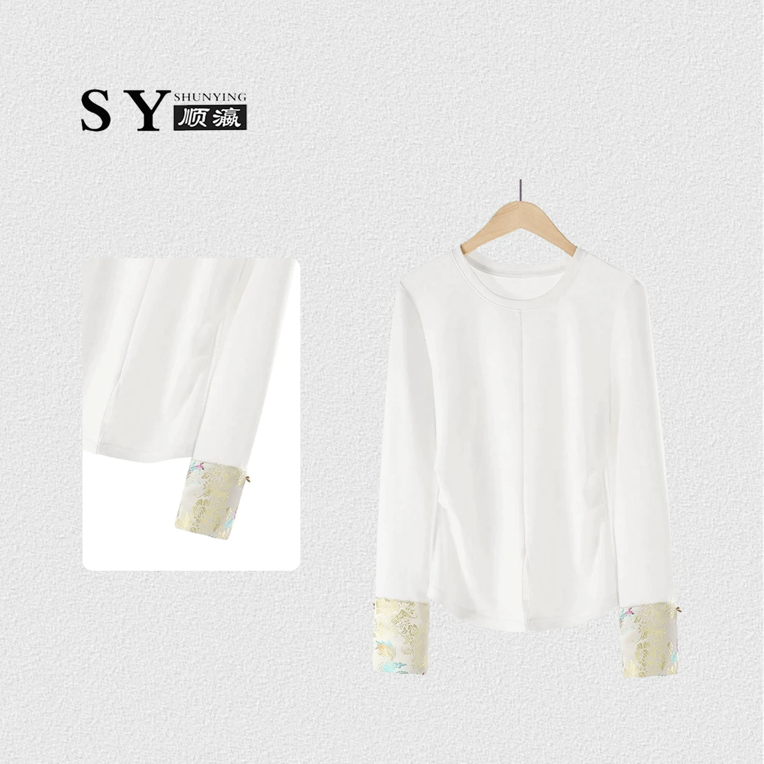 顺瀛【慕斯云锦】早春百搭国风设计感长袖T恤SY240301