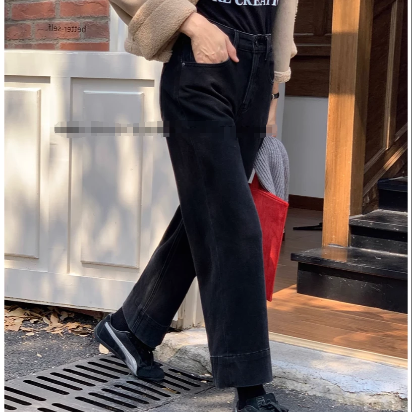 991牛仔裤女冬新款烟管裤时尚显瘦高腰烟管裤