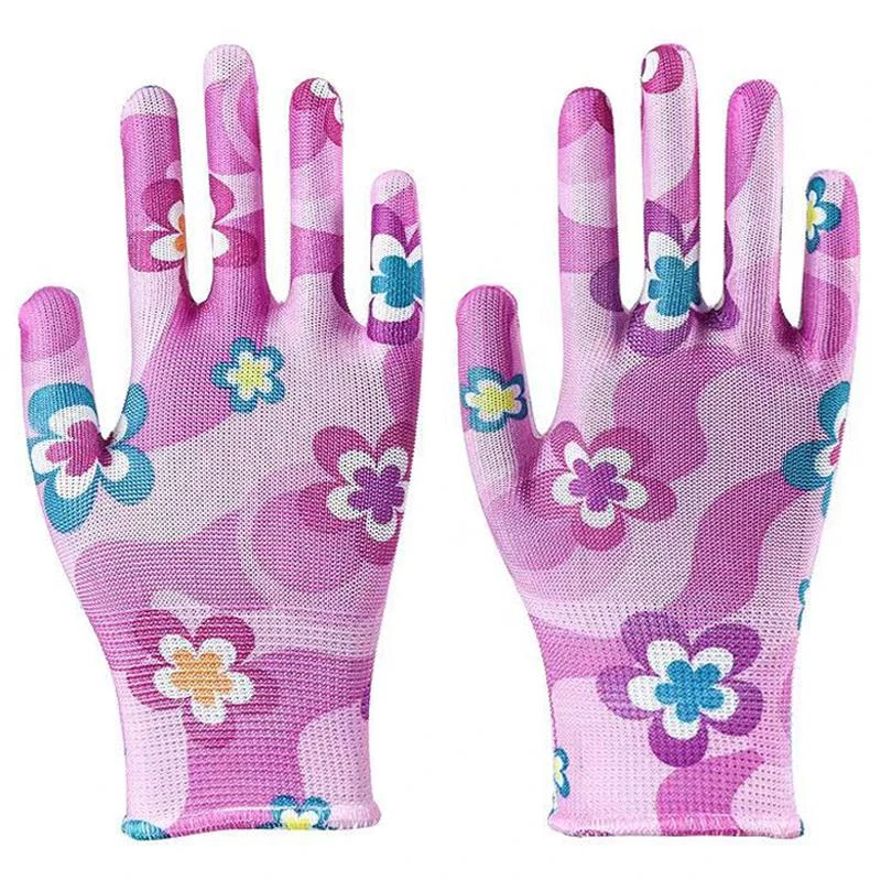 薄款手套花色劳保耐磨防滑透气采摘工作干活尼龙手套劳保女士舒适