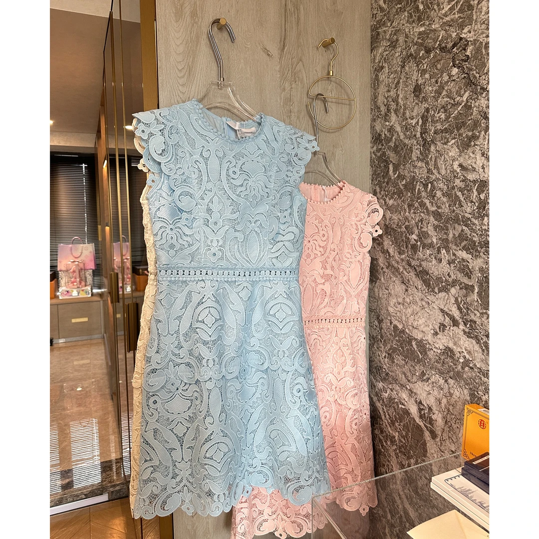 INN定制 水溶绣蕾丝连衣裙