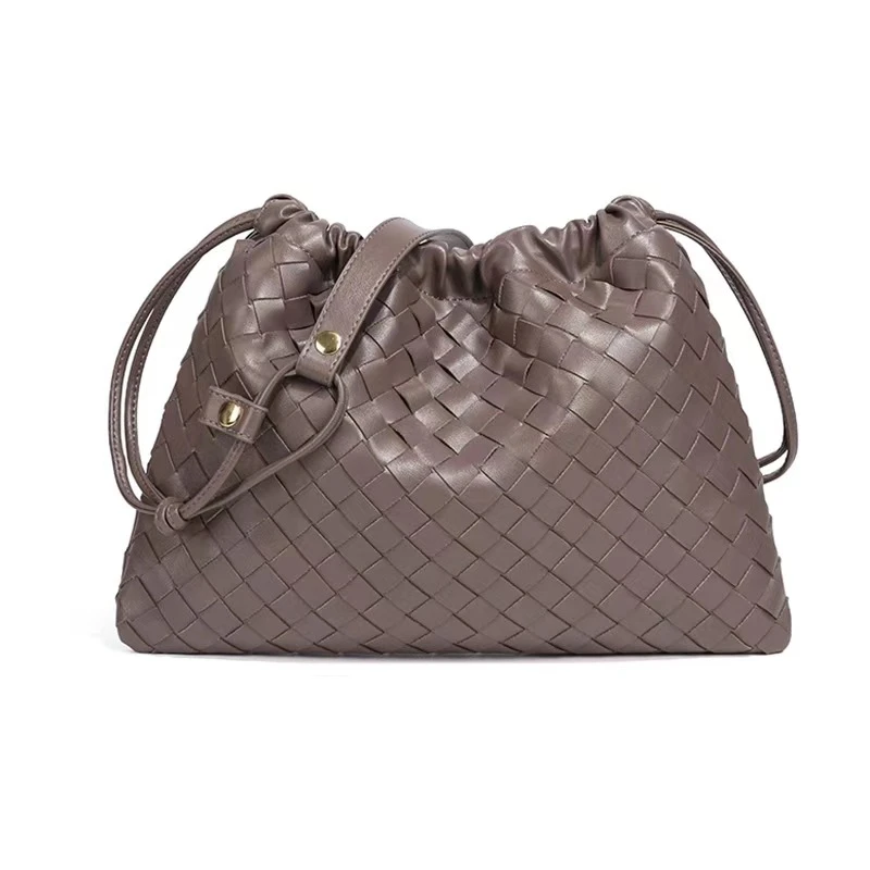 磨砂编织束口云朵包时尚单肩斜挎女包