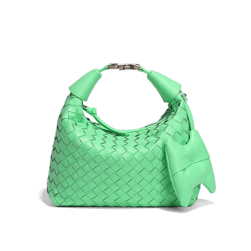 小众轻奢编织包高级感时尚单肩斜挎手提包休闲绿色经典