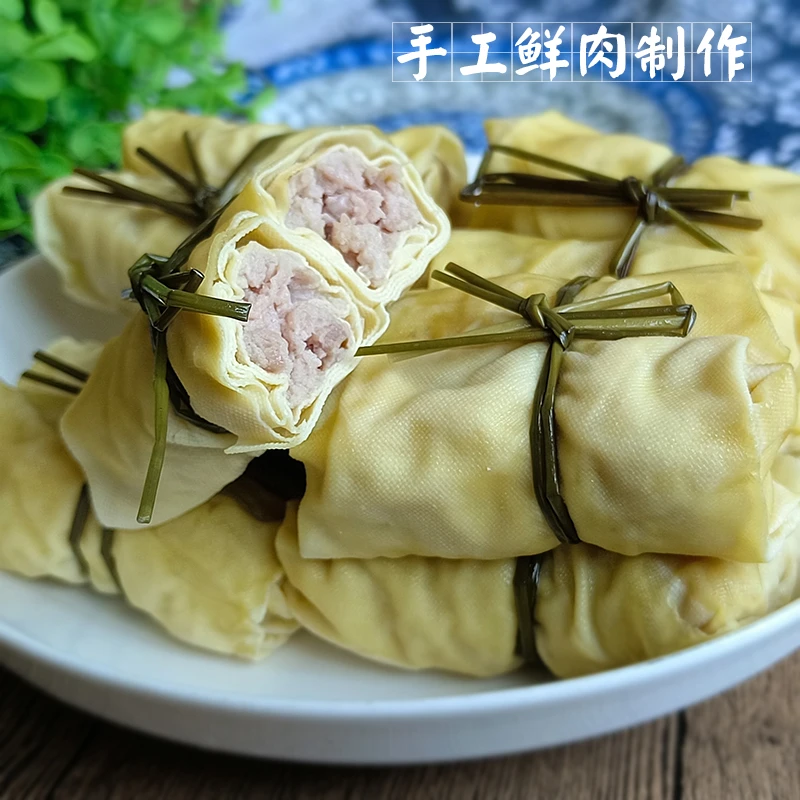 宁波特产仓桥里手工鲜肉面结 千张包 百叶包早餐豆腐皮豆干私房菜
