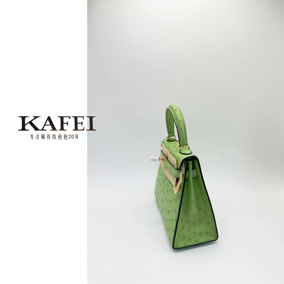 咔菲的包    3027T-2轻奢时尚百搭女士真皮气质小众简约鸵鸟皮