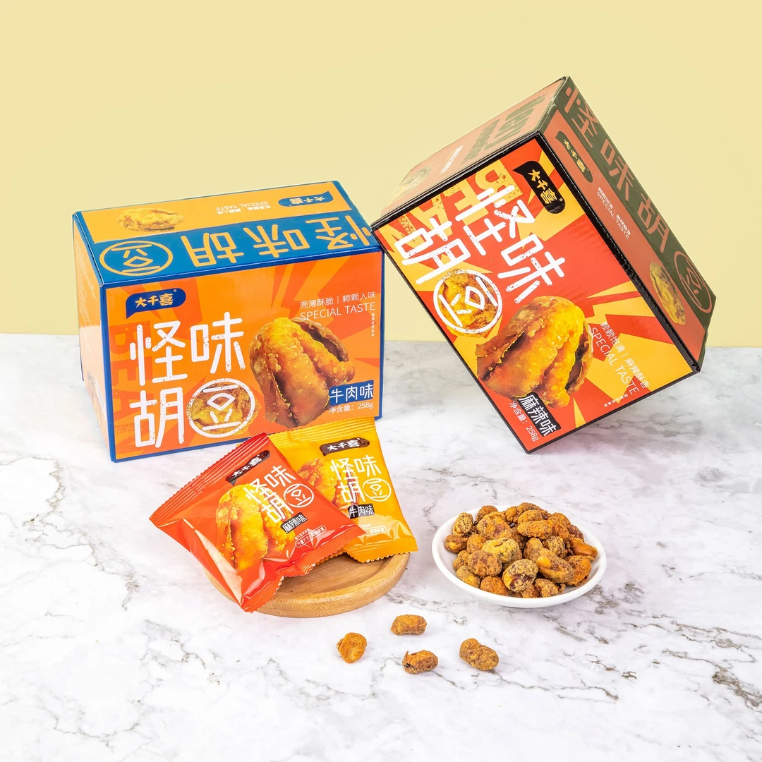 大千喜-怪味胡豆麻辣味牛肉味258g休闲食品零食