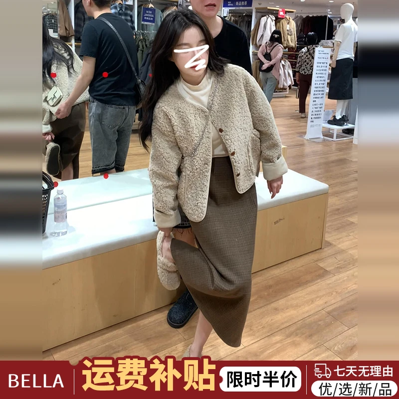 小个子香风摇粒绒外套女秋冬2024新款短款仿羊羔毛绒加厚夹克6915