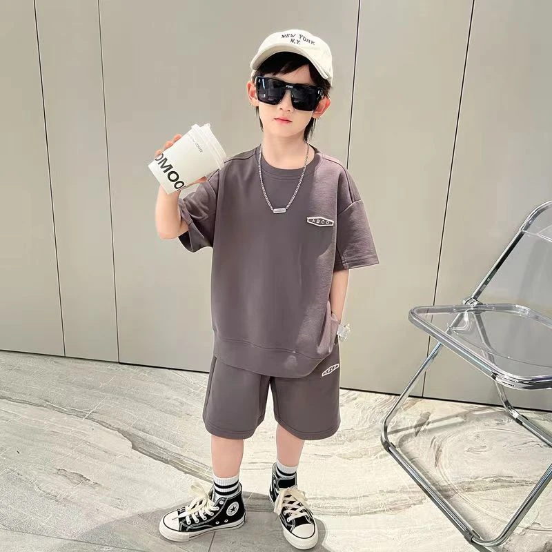 男童套装童装夏季新款儿童衣服炸街帅气中大童夏款休闲运动两件套