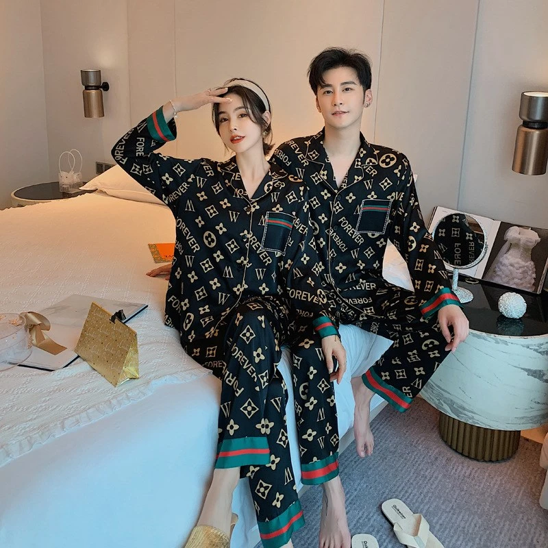 DAVINCIART达芬奇密码休闲短袖睡衣女夏季大牌宽松情侣睡衣家居服