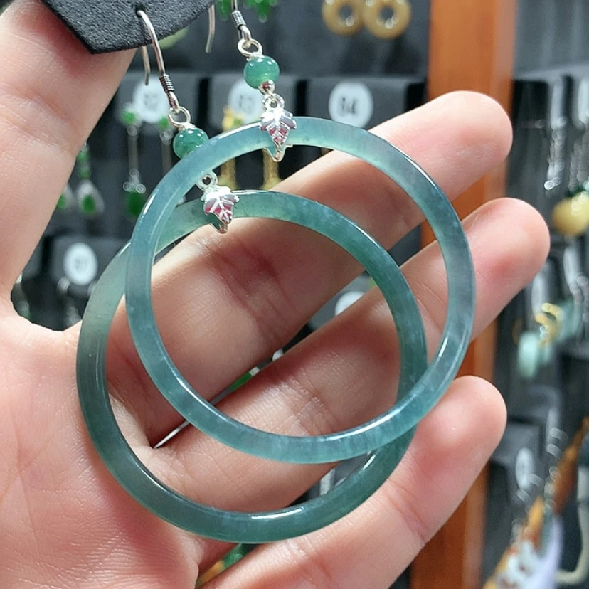 【闪购商品】翡翠耳饰银S925镶嵌·****?