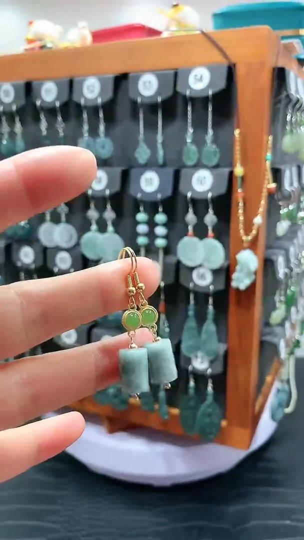 【闪购商品】翡翠耳饰银S925镶嵌1