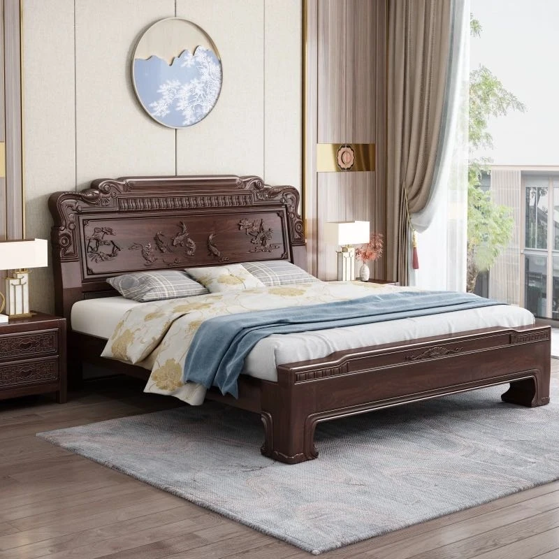 南美檀木雕花床实木床主卧大床古典复古床家用1.5米/1.8*2.0米