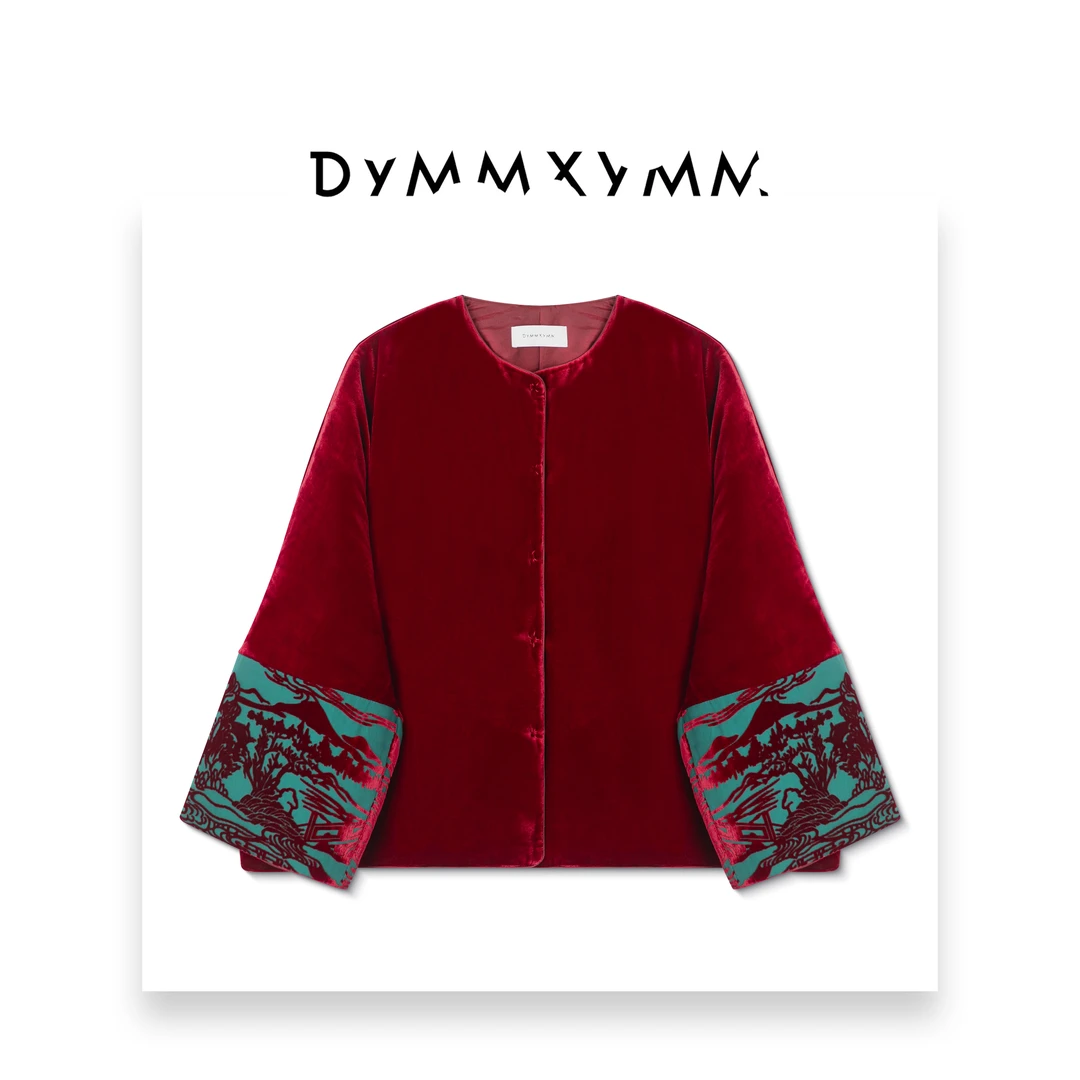 【DYMMXYMM】-中式风早春新款时尚气质百搭桑蚕丝丝绒外套-WSD186