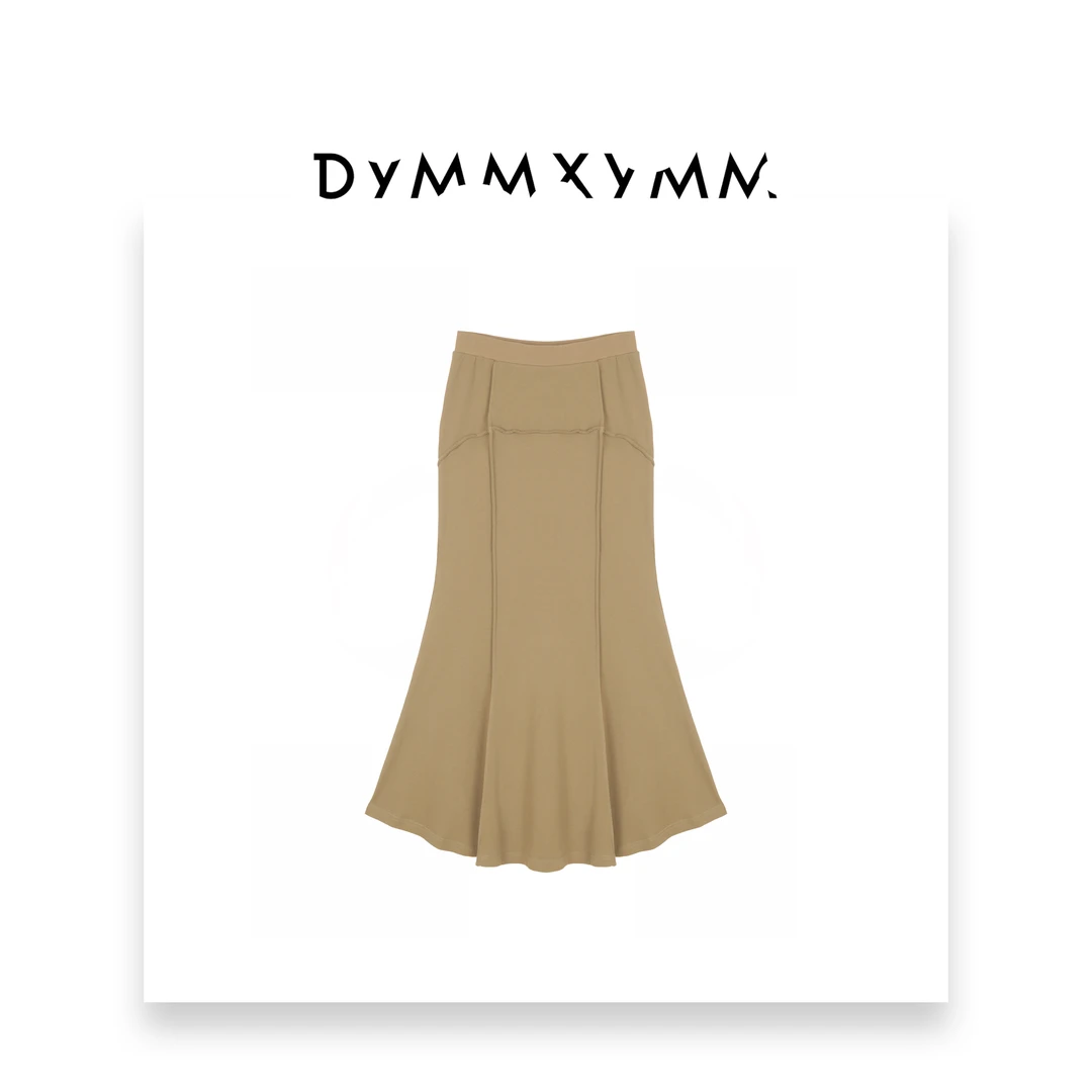 【DYMMXYMM】-设计师气质小众高级感简约分割拼接鱼尾半裙-W6075