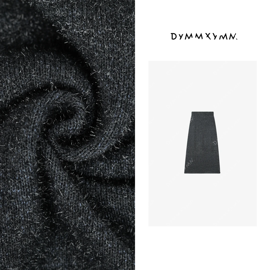 【DYMMXYMM】-设计师气质时尚小众双色金属丝宽腰头半裙-FWD2082