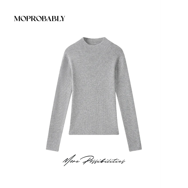 Moprobably李予诺「起点打底」极简风百搭长袖打底针织衫L4476444