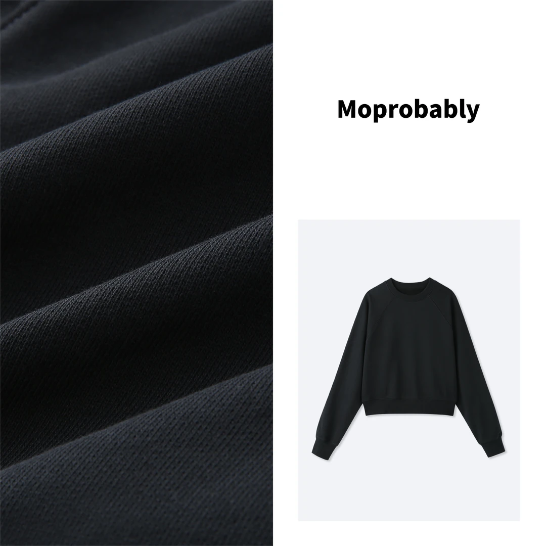 Moprobably予诺2023秋季款纯色简约风线条设计款宽松卫衣L3313021