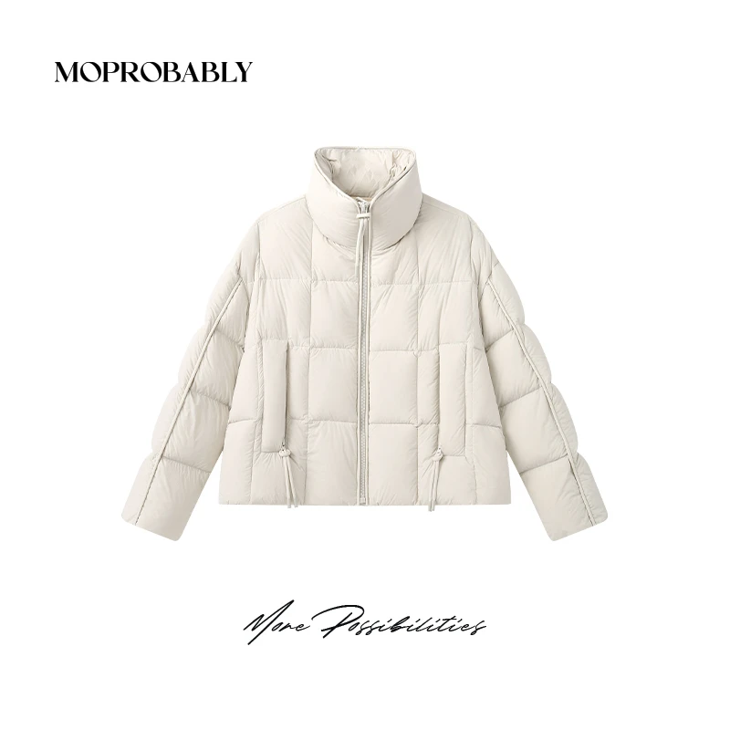 Moprobably李予诺「暖意」"90白鹅绒"简约百搭立领羽绒服L4468347