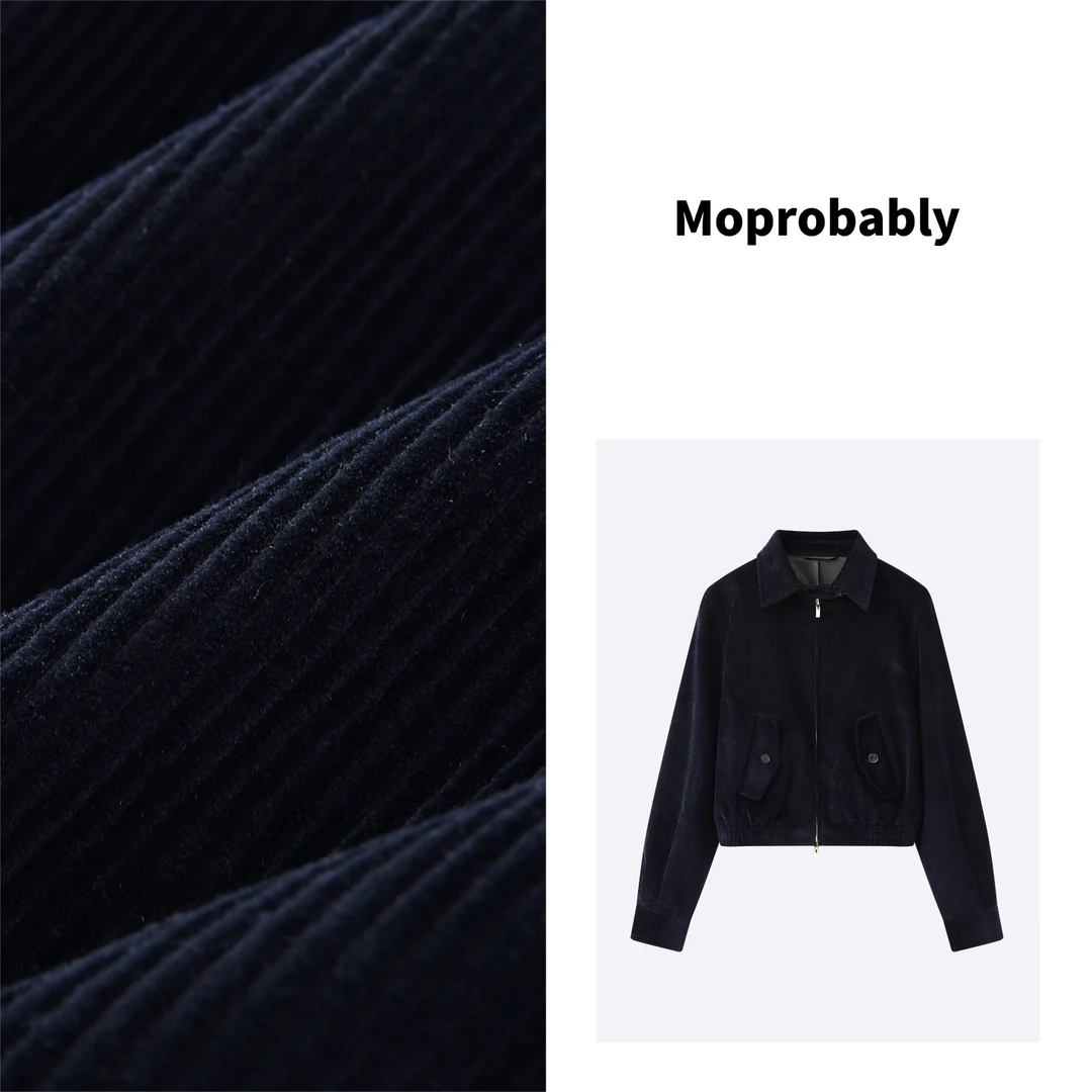 Moprobably【福利款】予诺复古简约风小众设计款灯芯绒外套L3315077
