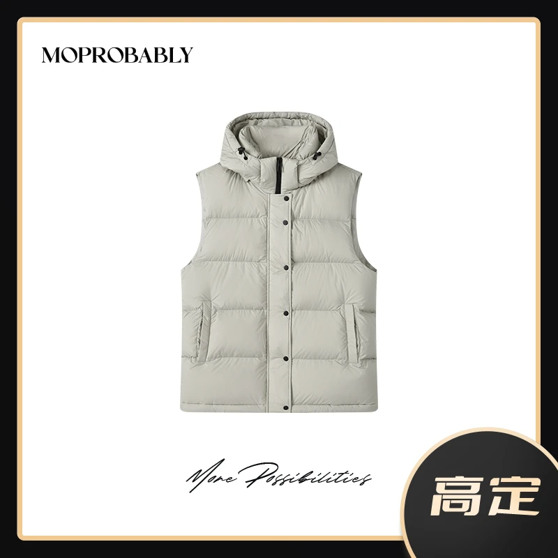 Moprobably李予诺「漫森马甲」"90白鹅绒"保暖连帽马甲外套L4467303