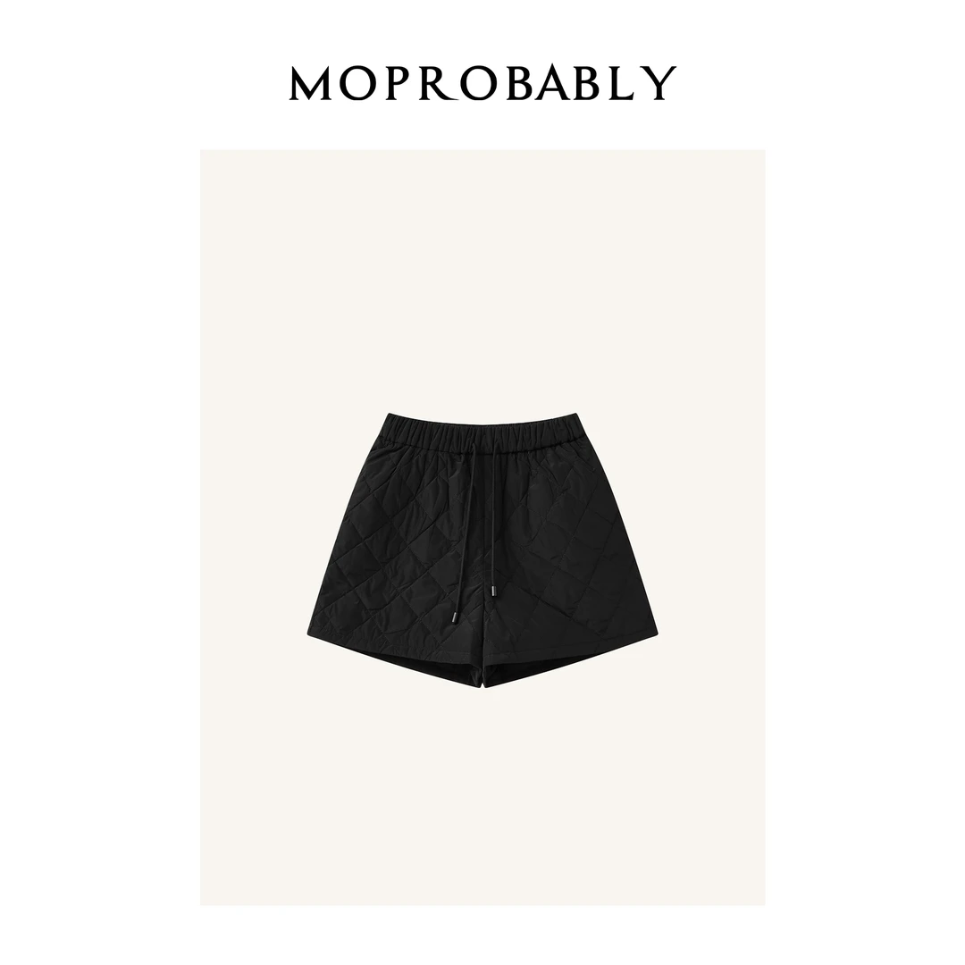 Moprobably李予诺【福利款】「季知裤」时尚百搭菱格纹短裤L3322109