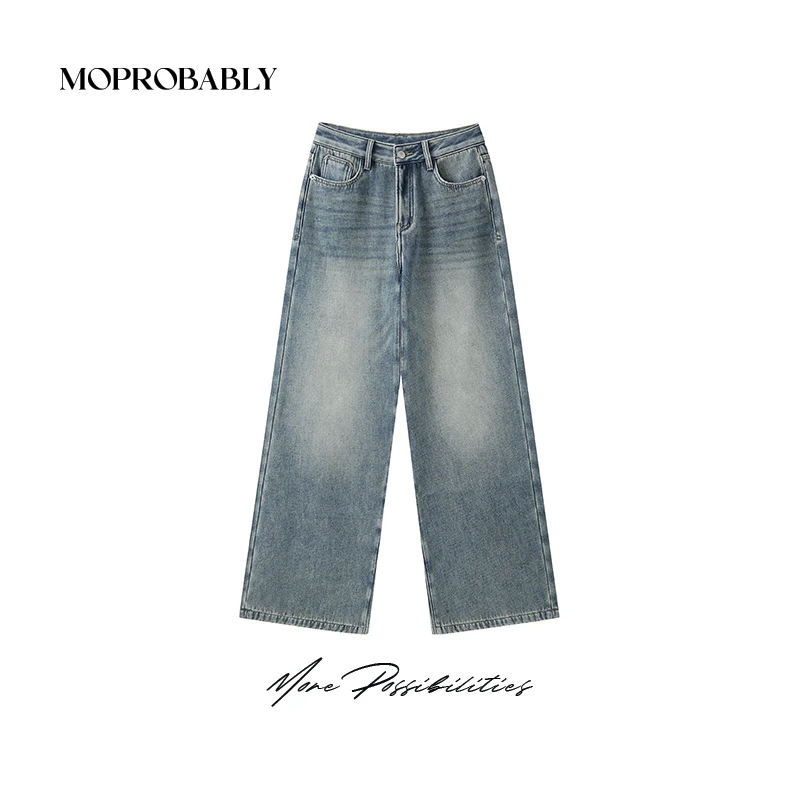 Moprobably李予诺「里域」红人上新 美式复古高街牛仔裤L4473360