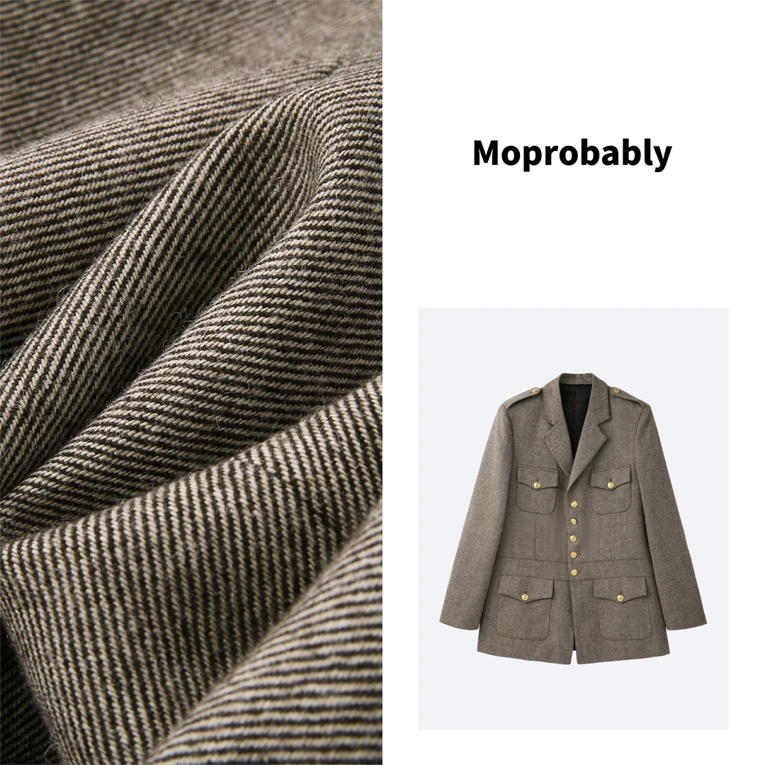 Moprobably「军旅金扣」予诺秋冬高级小众设计羊毛西装外套L3315128