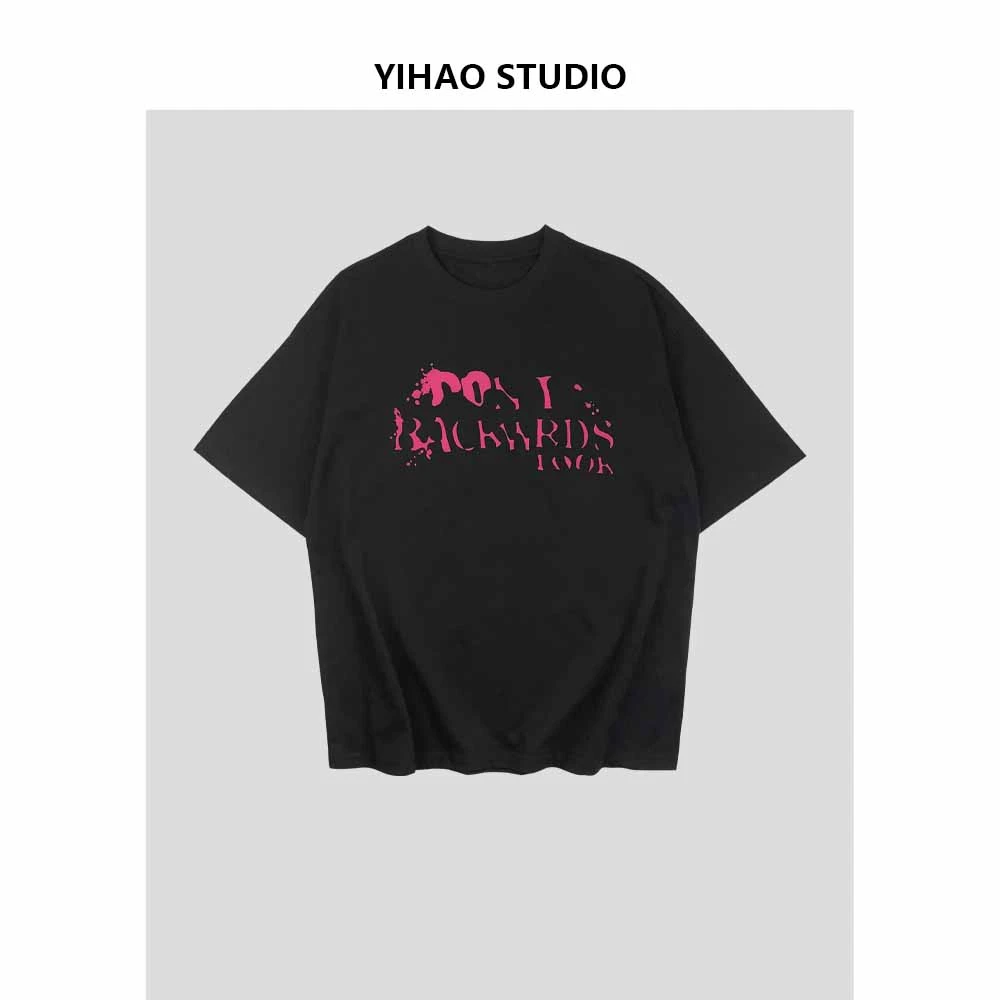 YIHAO STUDIO夏季男士T恤百搭宽松纯棉盐系男友穿搭出游情侣短袖