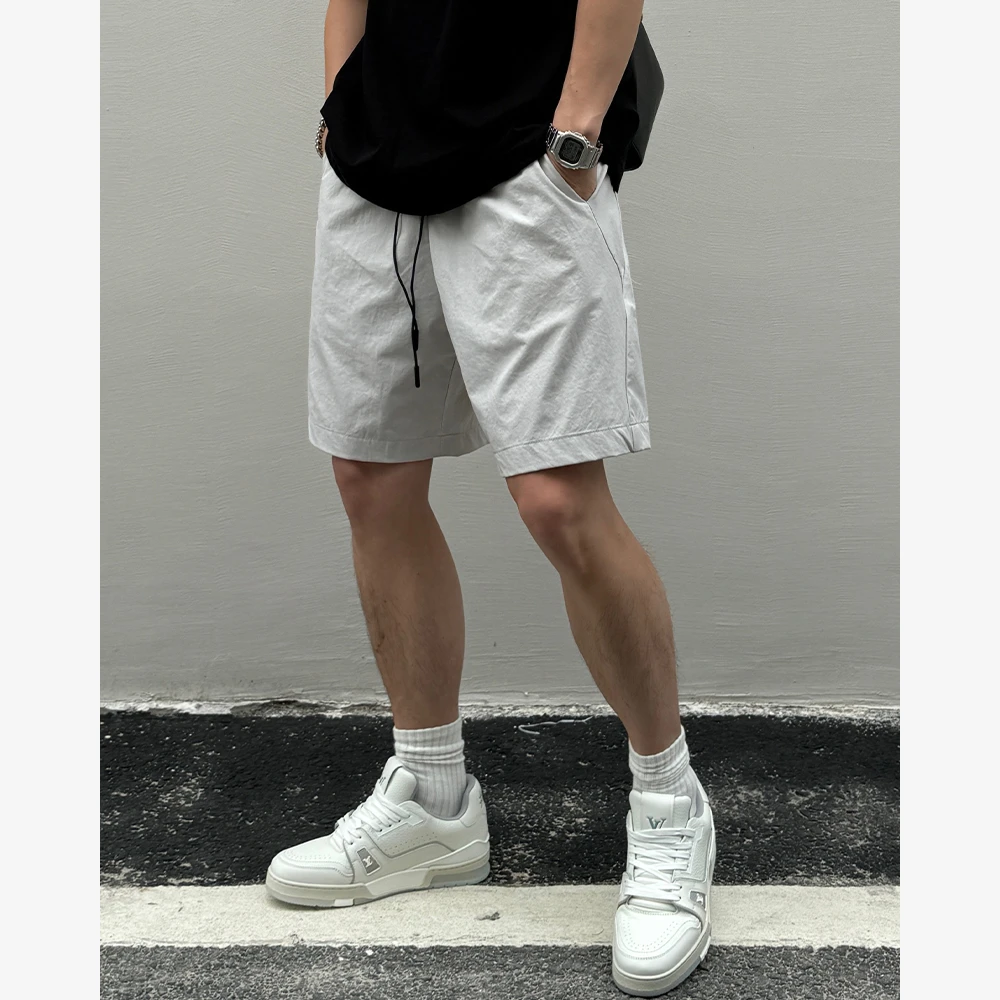 YIHAO STUDIO原创潮牌男士速干短裤宽松潮流时尚百搭黑色休闲裤