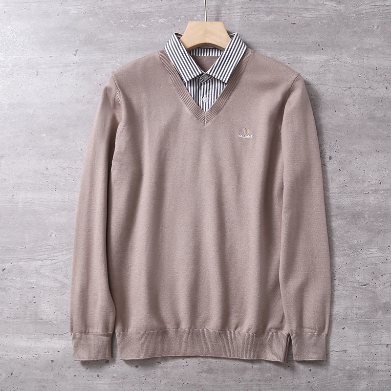 HS502时尚舒适弹力亲肤柔软保暖假两件针织衫