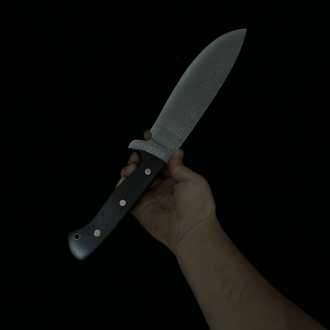 龙泉布二纯手工折叠百炼钢锻打户外生存刀多用途露营刀