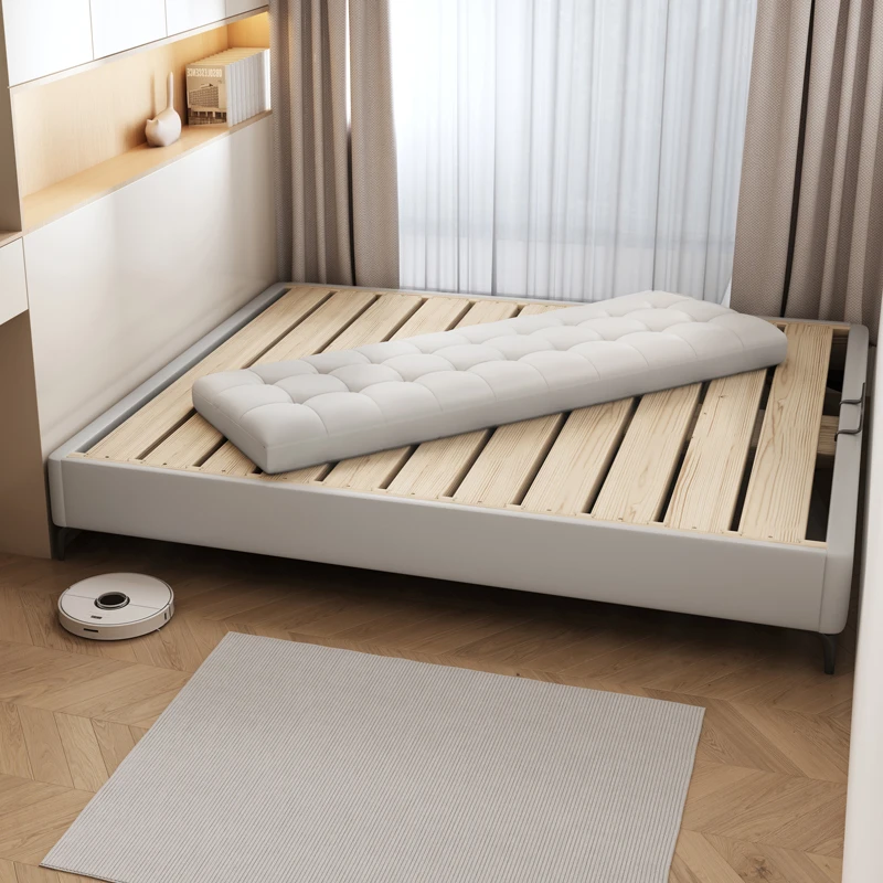 (顺丰速发)骨架床无床头龙骨架1.5x2米有床头全实木床简约鱼骨