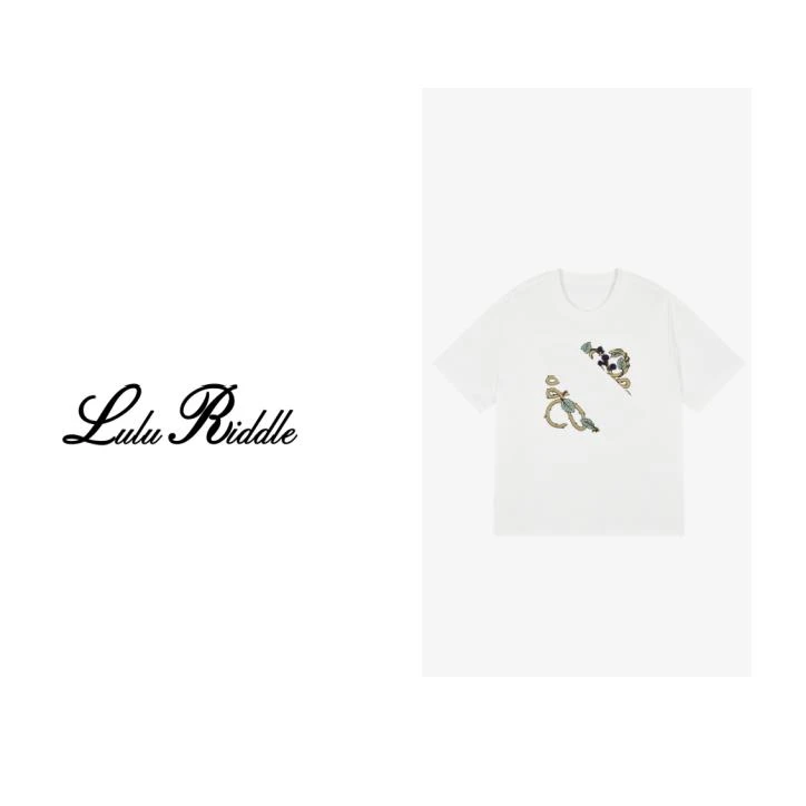 2024ss 春夏款树藤印花休闲潮流时尚百搭圆领短袖J11004