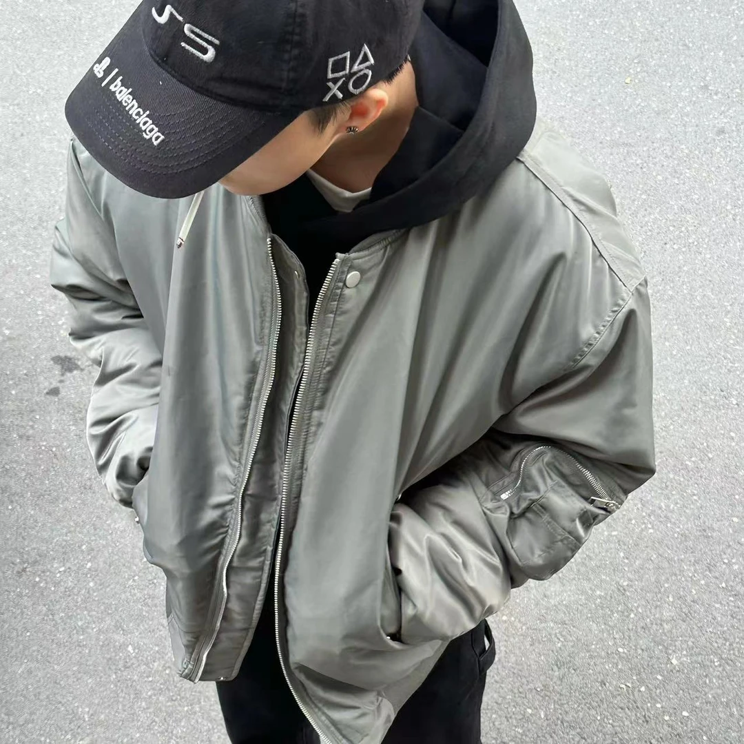 TZG头子哥 高街美式飞行服空军夹克外套小众棉衣棒球领棉服外套