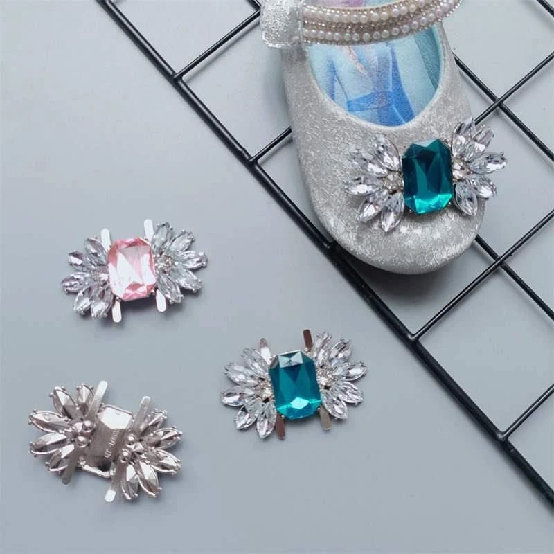 大方水钻鞋扣蝴蝶结装饰儿童鞋花女童公主鞋鞋面饰品甜美鞋子配饰