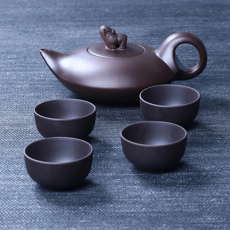 宜兴紫砂壶大象富贵吉祥壶手工原矿紫泥小品壶功夫茶杯家用泡茶壶