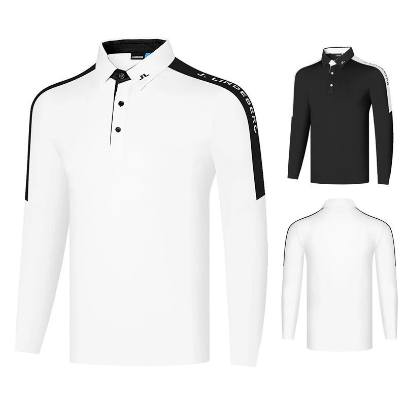 秋季球衣高尔夫长袖t恤男秋冬服男装速干上衣运动户外服装Polo衫