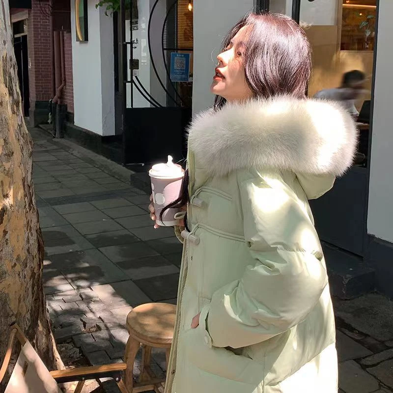 羽绒服女款2023年新款中长款白鸭绒加厚时尚洋气长款显瘦冬季外套