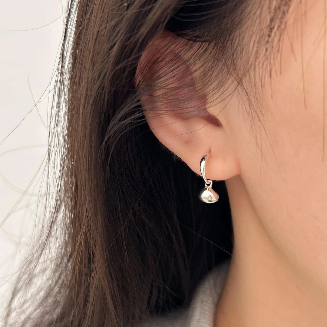 925银耳饰 韩版简约甜美小提溜S925纯银耳扣耳环ins小众