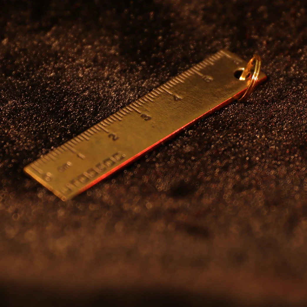 【翰闲阁】钥匙扣挂件黄铜笑脸尺子便携创意饰品